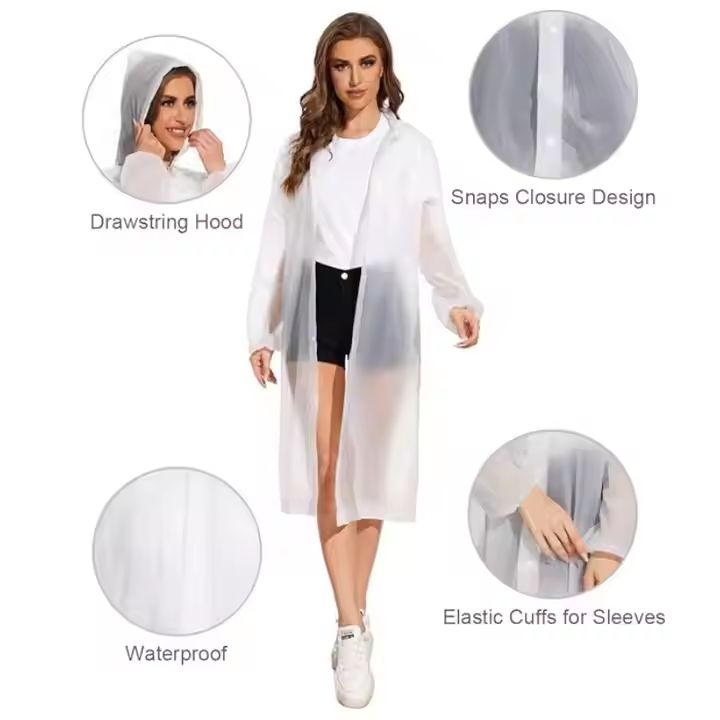 Unisex Hooded Button- Raincoat