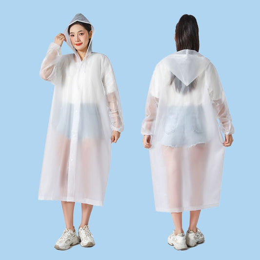 Unisex Hooded Button- Raincoat